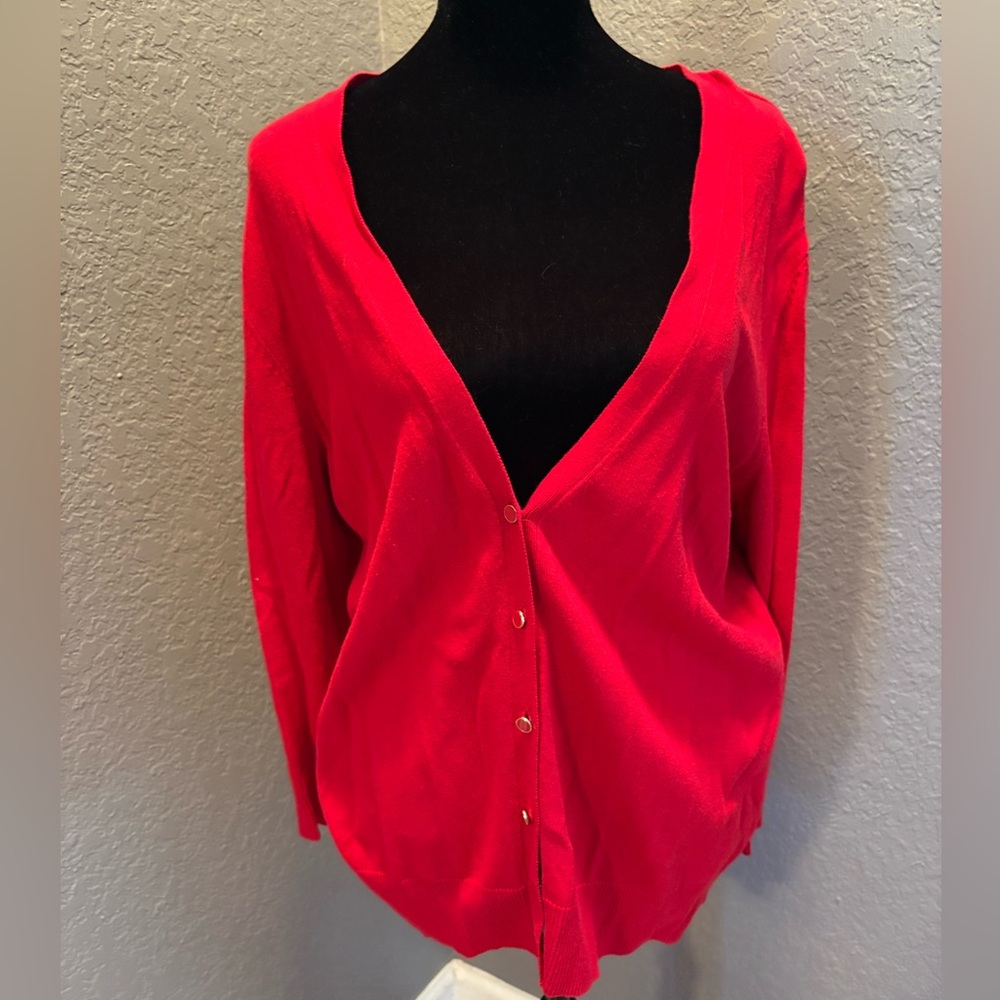 New York & Company Red Cardigan